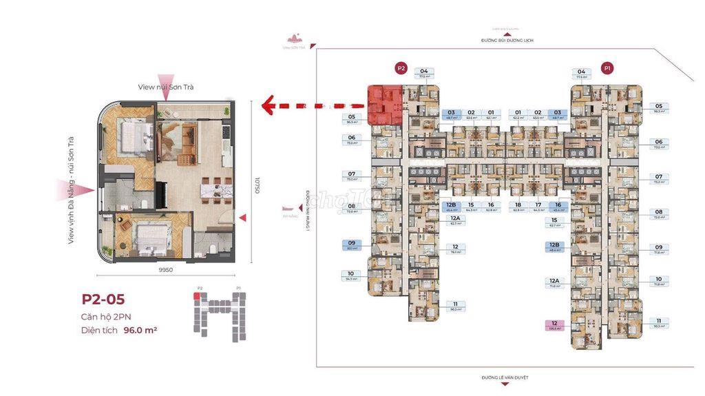 CĂN GÓC, MẶT SÔNG HÀN, 96m2, 2PN, FULL NỘI THẤT GIÁ 5,2 tỷ