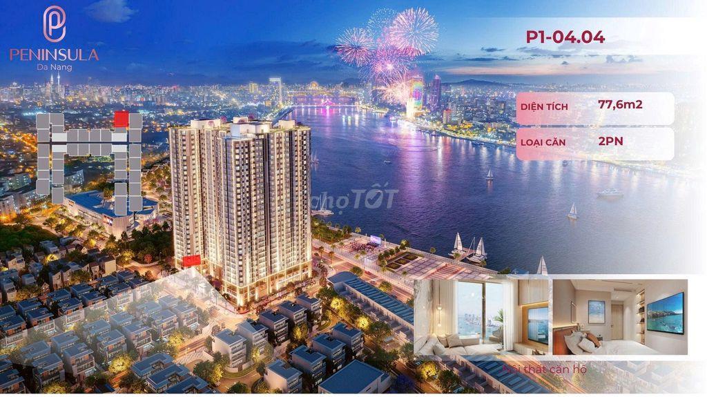 CĂN GÓC, 2 NGỦ, MẶT SÔNG HÀN, FULL NỘI THẤT GIÁ 4,2 tỷ