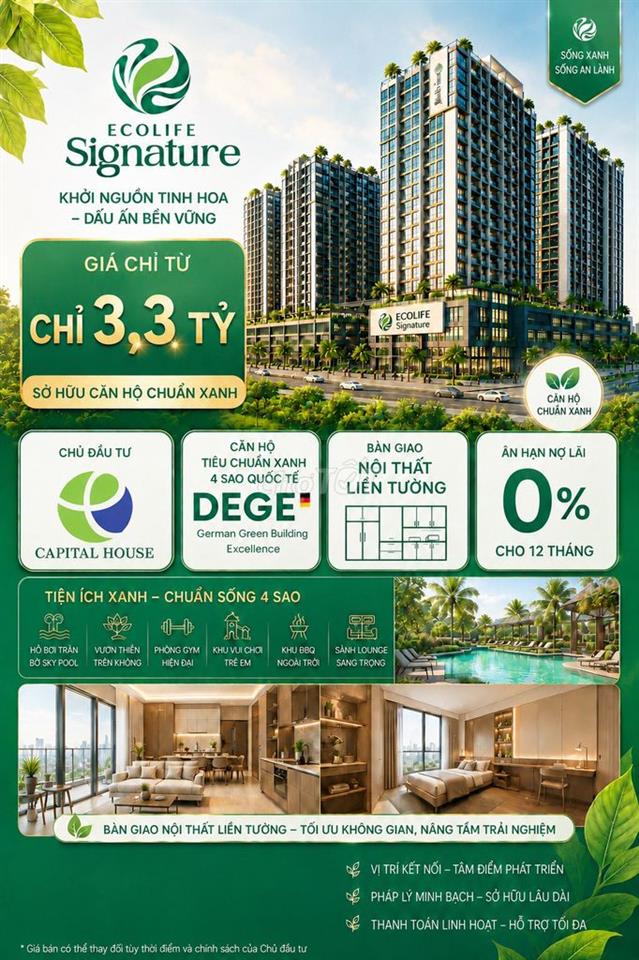 🏡 CHỈ VỚI 3,3 TỶ – SỞ HỮU NGAY CĂN HỘ ECOLIFE HÒA HIỆP FULL NỘI THẤT 🌿