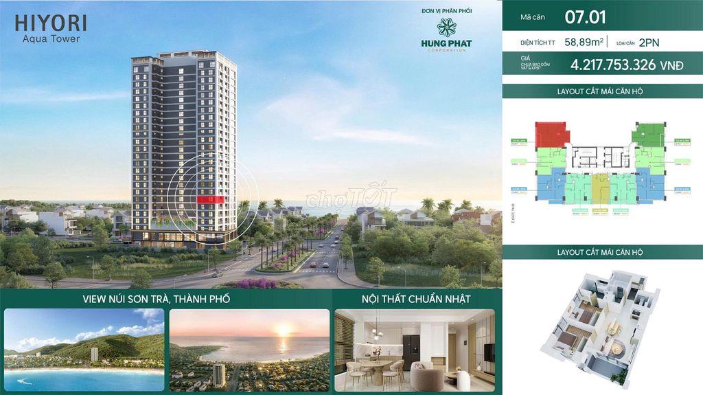 Căn hộ 2PN View biển và bán đảo Sơn Trà sở hữu lâu dài chỉ với 4,7 TỶ