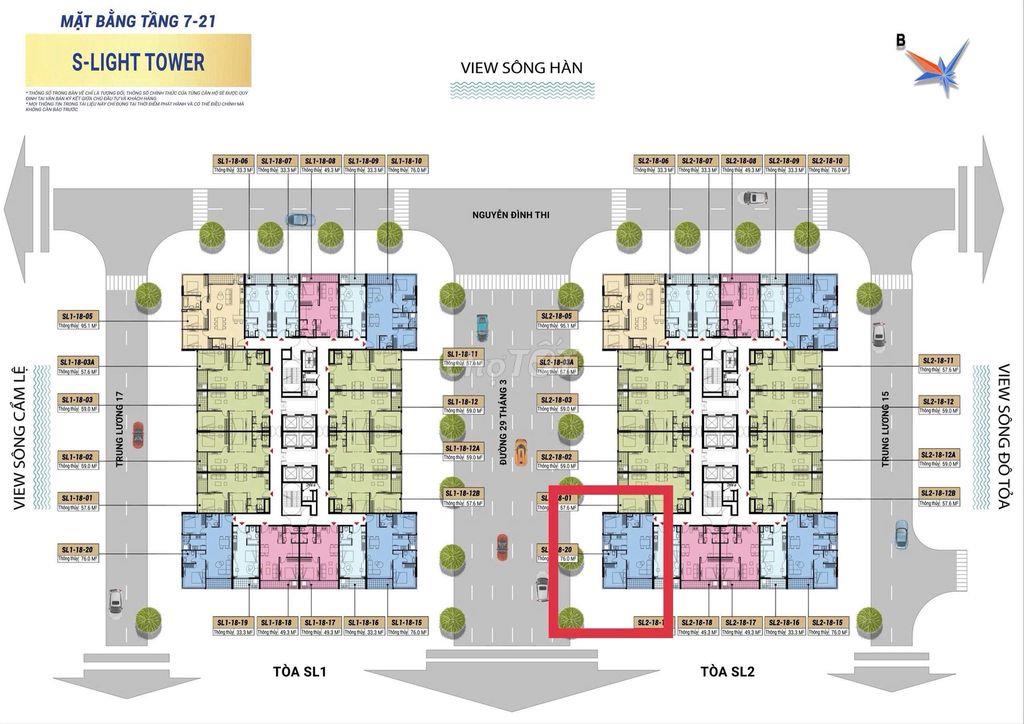 Giá 3,4x tỷ - 2PN S-Light Tower- Hỗ trợ LS 24 tháng