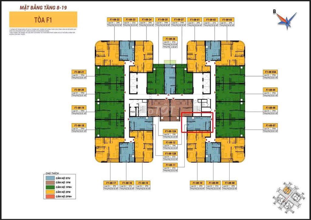 Cần sang nhượng lại căn studio bên hoà xuân 1,7T TL