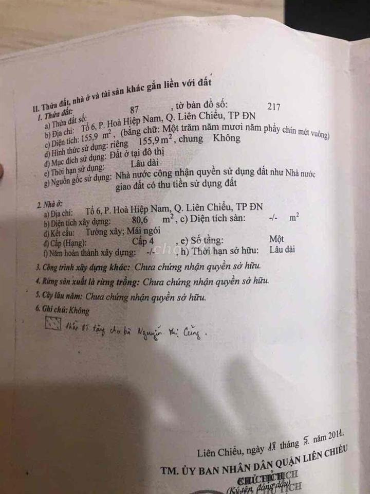 bán lô đất kiệt ôtto 829 nguyễn lương bằng liên chiểu