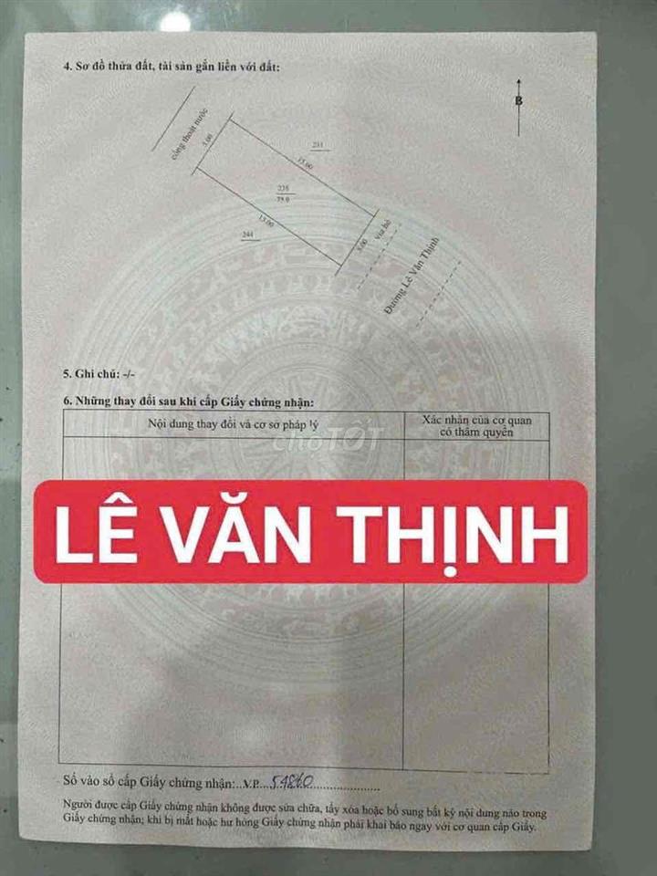 Bán lô đất MT Lê Văn Thịnh Hoà Minh Liên Chiểu