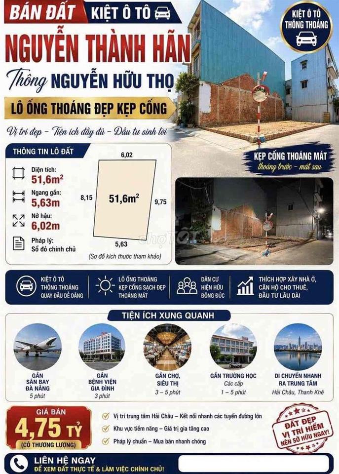 CẶP ĐẤT ĐẸP MẶT TIỀN KẸP KIỆT OTO NGUYỄN THÀNH HÃN