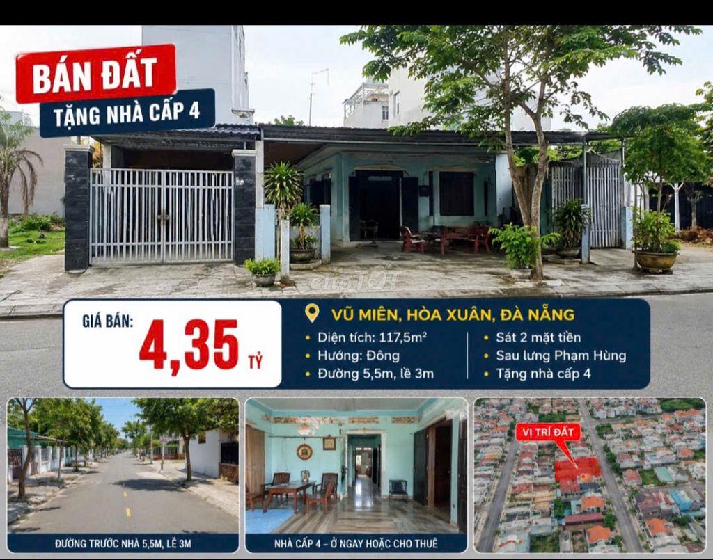🏡 BÁN ĐẤT TẶNG NHÀ CẤP 4 – VŨ MIÊN, HÒA XUÂN, ĐÀ NẴNG