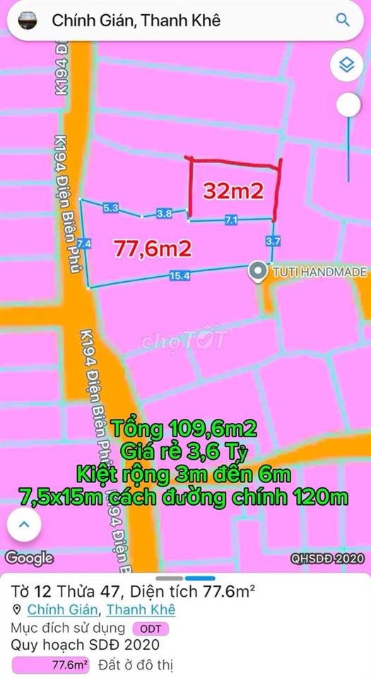🔥ĐẤT ĐẸP KIỆT 3M ĐIỆN BIÊN PHỦ 110M2 GIÁ CHỈ NHỈNH 3 TY