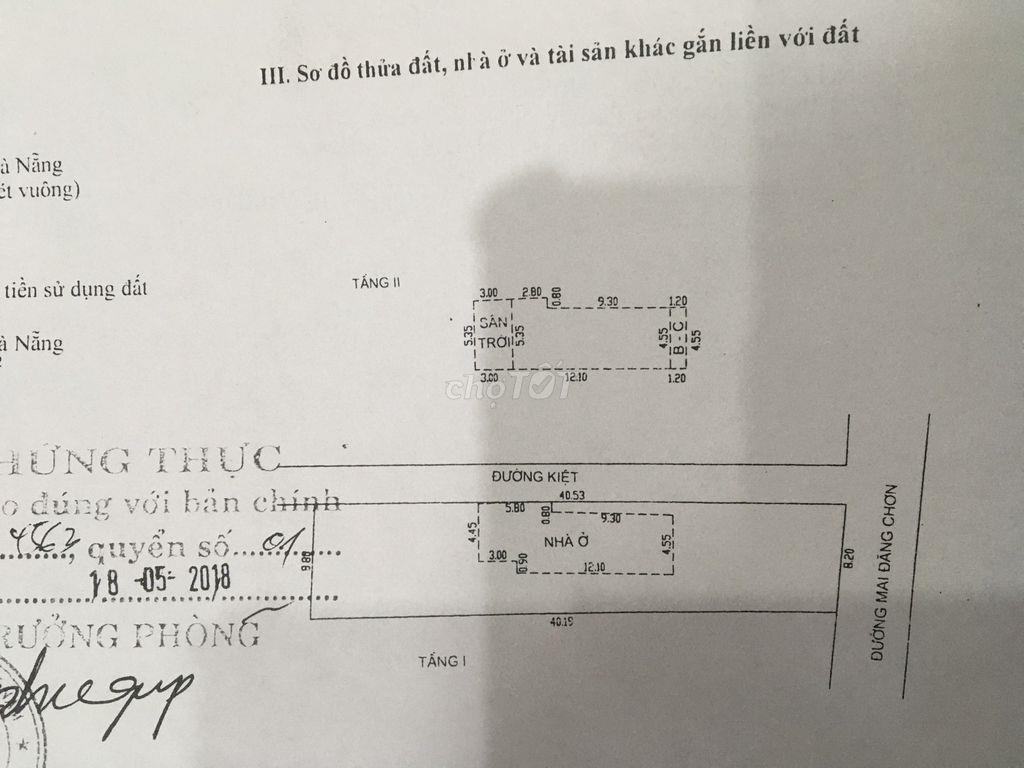 Bán đất 2 mặt tiền tặng nhà hai tầng, nở hậu đường Mai Đăng Chơn