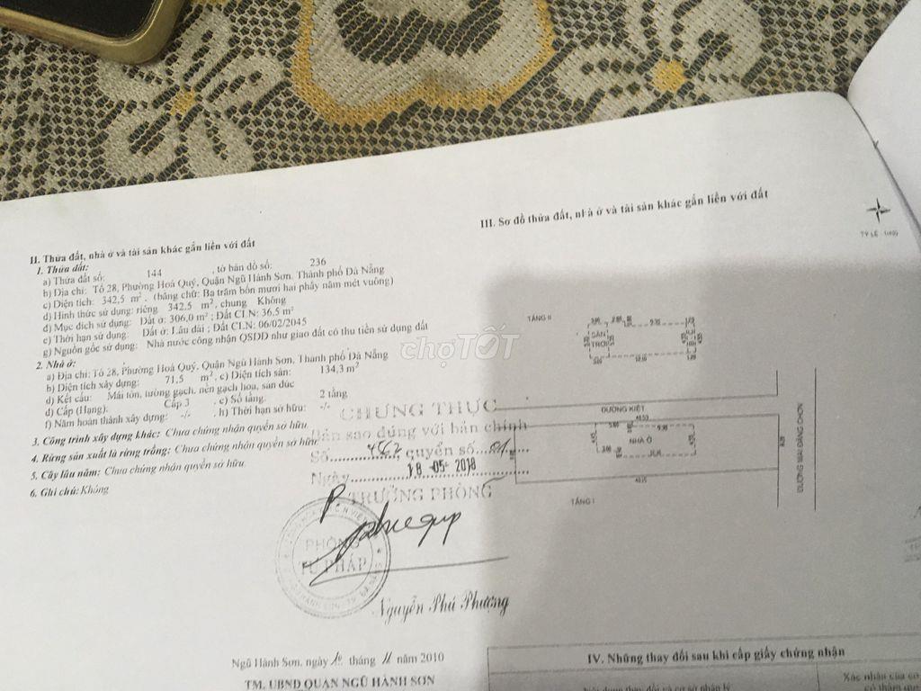 Bán đất 2 mặt tiền tặng nhà hai tầng, nở hậu đường Mai Đăng Chơn