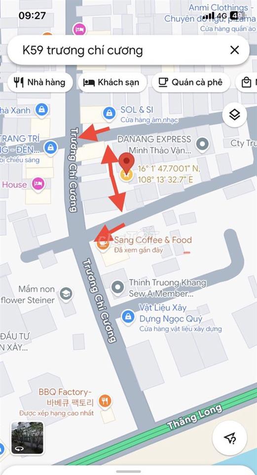 Bán nhà K59 Trương Chí Cương