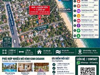 CHO THUÊ NHÀ + KHUÔN VIÊN ~1.000M² GẦN BIỂN – NGANG ~32M