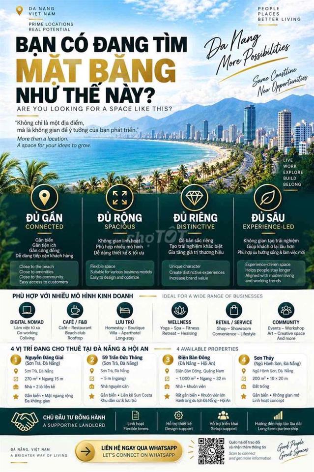 CHO THUÊ MẶT BẰNG 200M² GẦN BÃI TẮM SƠN THỦY – NGŨ HÀNH SƠN, ĐÀ NẴNG