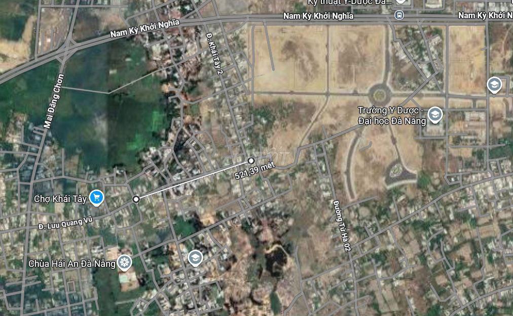 Cho thuê 180m2 đường Lưu Quang Vũ, Làng Đại Học Hòa Quý, ngang 9m
