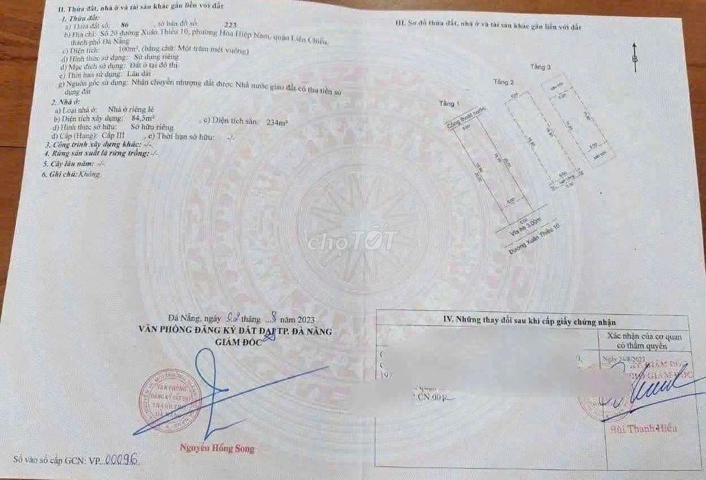 CẦN TIỀN BÁN GẤP NHÀ XUÂN THIỀU 10