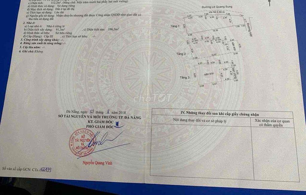 mt 3 tầng lê quang sung giá 11tỷ tl chính chủ.