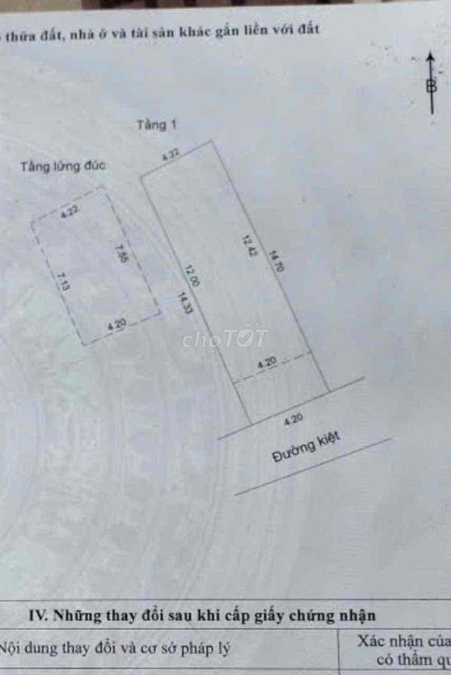 Nhà gác lửng đúc - Kiệt ô tô 5m - Tôn Đức Thắng.