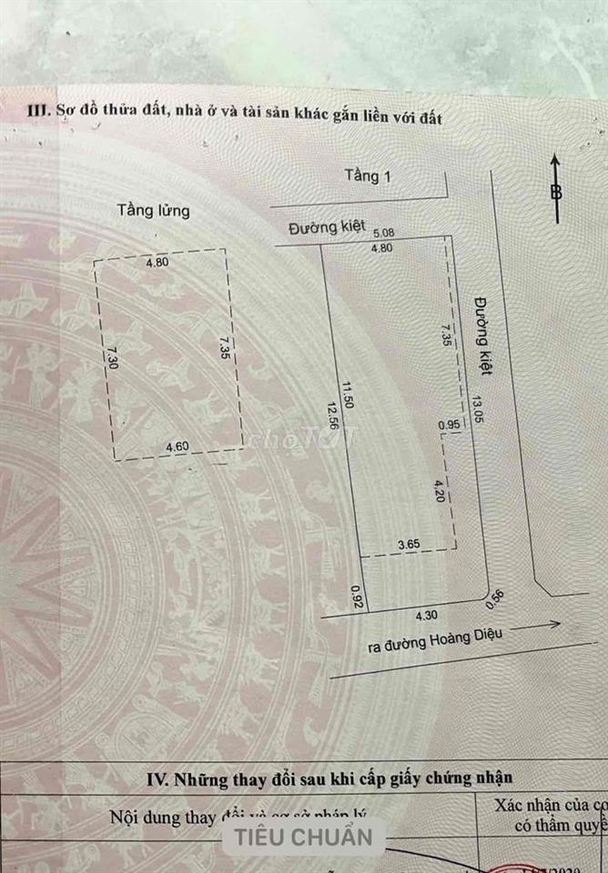 BÁN NHÀ 3 MẶT KIỆT HOÀNG DIỆU GẦN ĐƯỜNG CHÍNH – QUẬN HẢI CHÂU