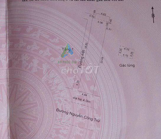 BÁN ĐẤT TẶNG NHÀ CẤP 4 NGUYỄN CÔNG TRỨ KẸP KIỆT 1M