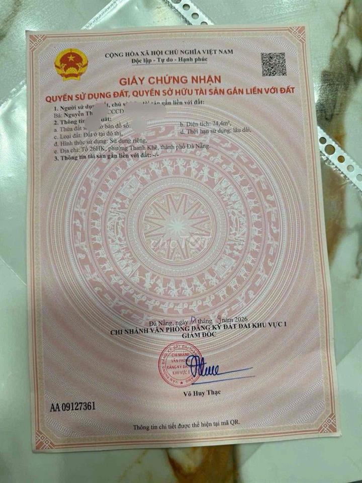 BÁN NHANH LÔ ĐẤT 2 MK HÀ HUY TẬP- DT GẦN 80M2- NGANG 9,3m- NHỈNH 3 ĐỒN