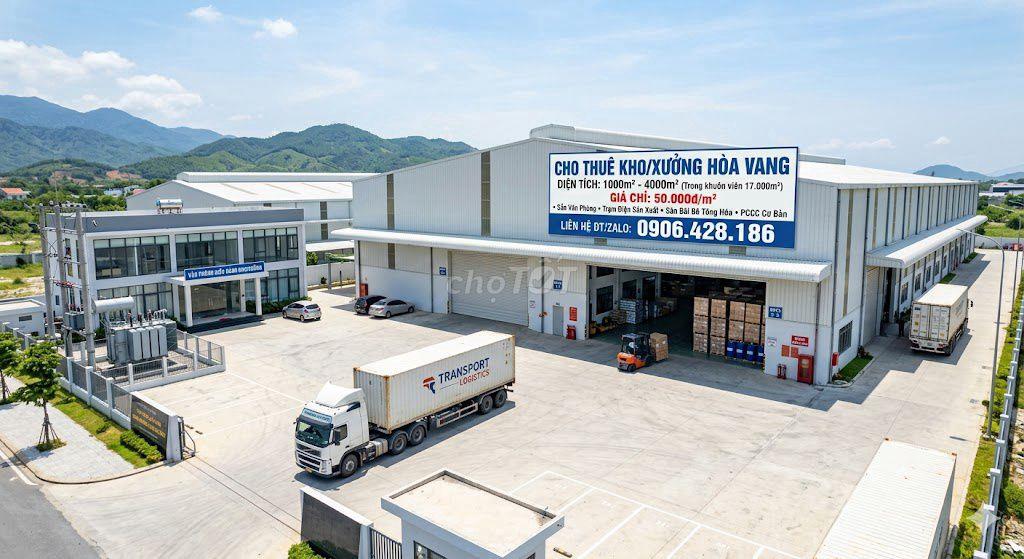 ✅✅CHO THUÊ KHO XƯỞNG HÒA VANG – ĐÀ NẴNG (1.000m² - 4.000m²)