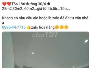 cho thuê vp 30/4 dt 25m2/3tr,4tr5 đầy đủ dịch vụ