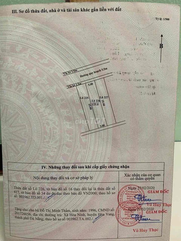 bán lô đất tdc hninh 1 gần chợ