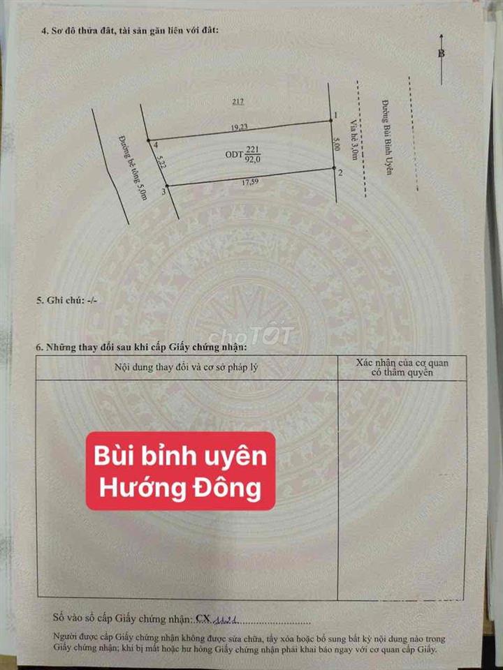 Bùi Bỉnh Uyên hướng Đông 2 mặt tiền giá chỉ 4tỷ2 có TL
