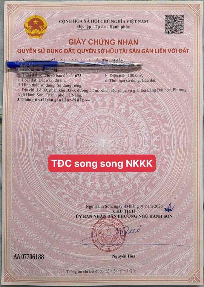 Đất View công viên đường 5.5 giá rẻ cho a/c xây nhà