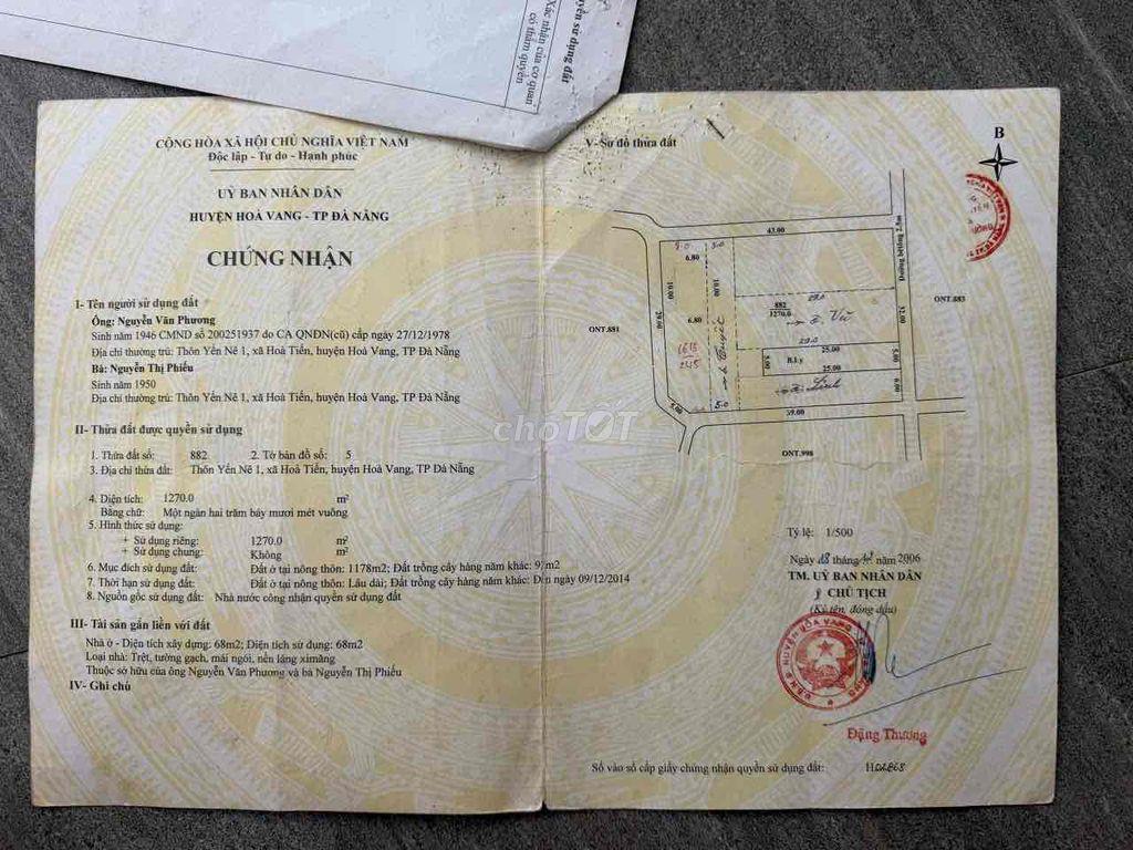 Đất chính chủ cần bán