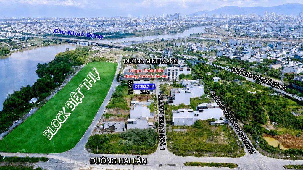 2 lô góc Trung hoà 1 Đường 7m5 Villa Võ Chí Công Cầu Khuê Đông
