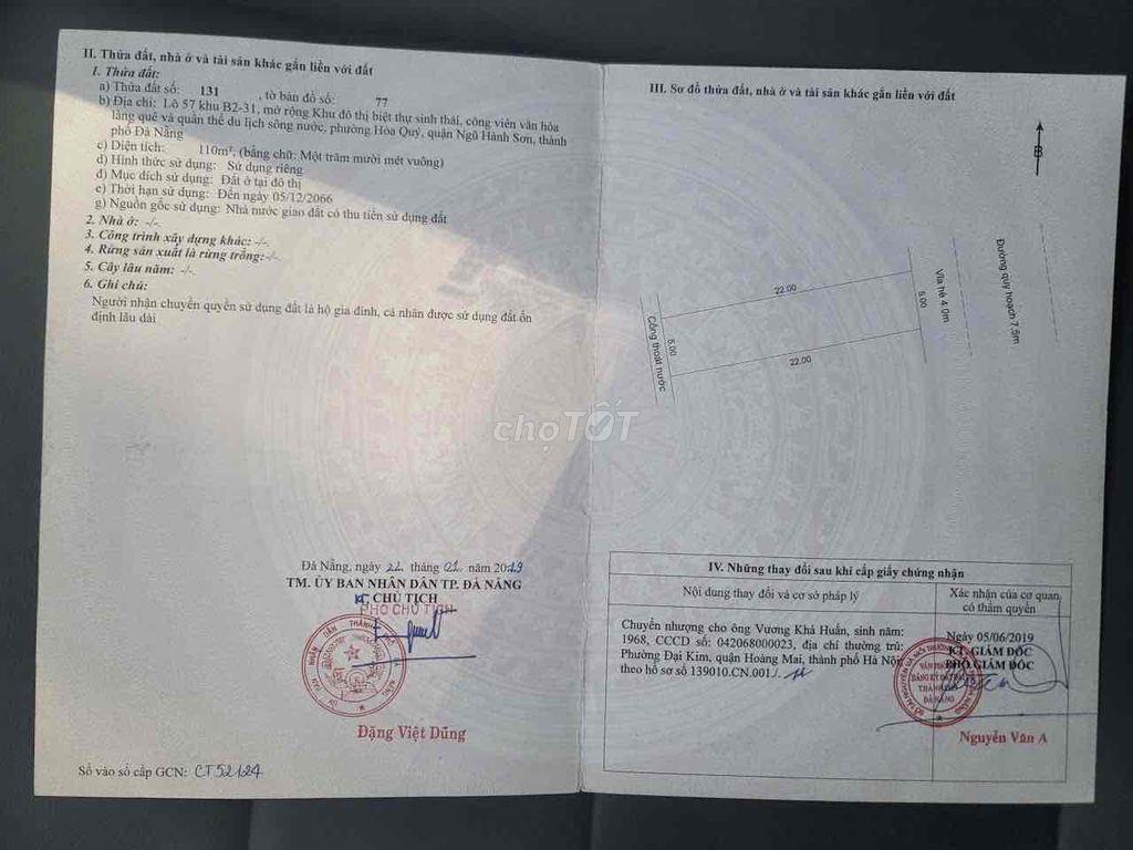 2 lô góc Trung hoà 1 Đường 7m5 Villa Võ Chí Công Cầu Khuê Đông