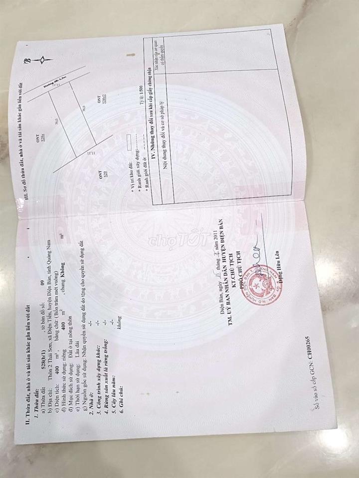 cần bán 400m đất ở điện tiền 