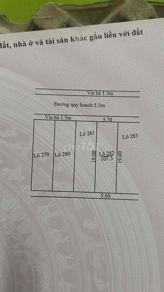 Cho thuê 4 lô đất liền kề,mặt tiền 5m5