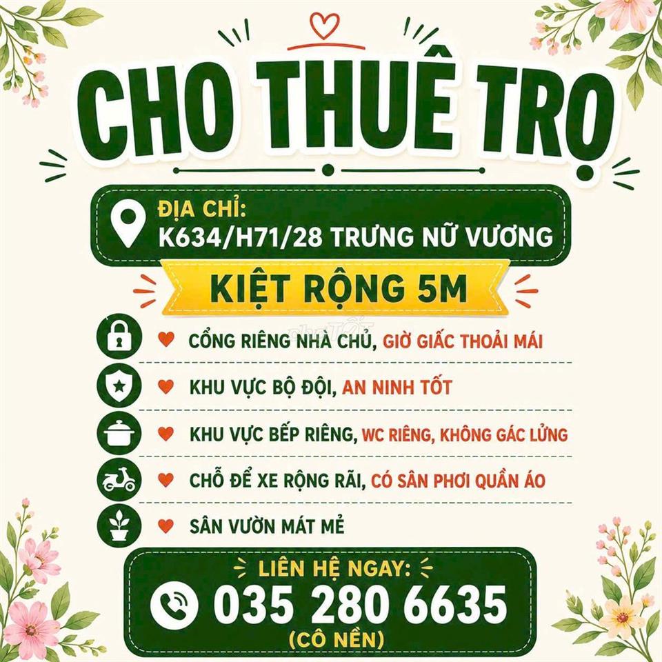 CHO THUÊ PHÒNG TRỌ