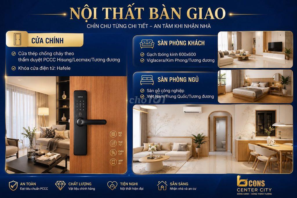 Bán Căn Hộ Bcons Center City 2.3ty/căn,TT 5 tháng 1 lần,Tặng 2chi vàng
