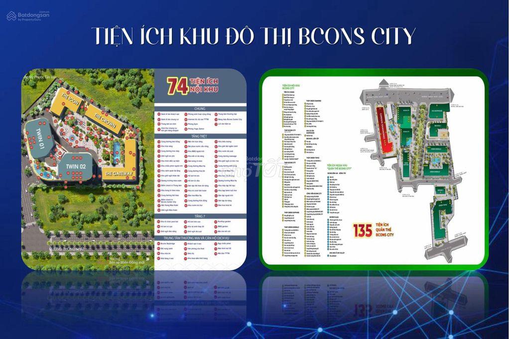 Bán Căn Hộ Bcons Center City 2.3ty/căn,TT 5 tháng 1 lần,Tặng 2chi vàng