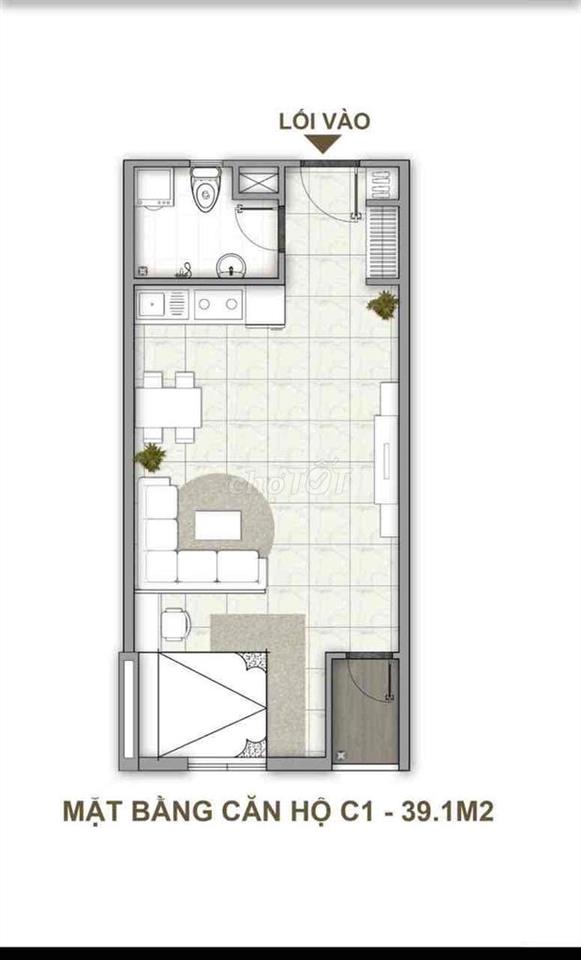 Chung cư Thạnh Tân 39m2 full nội thất