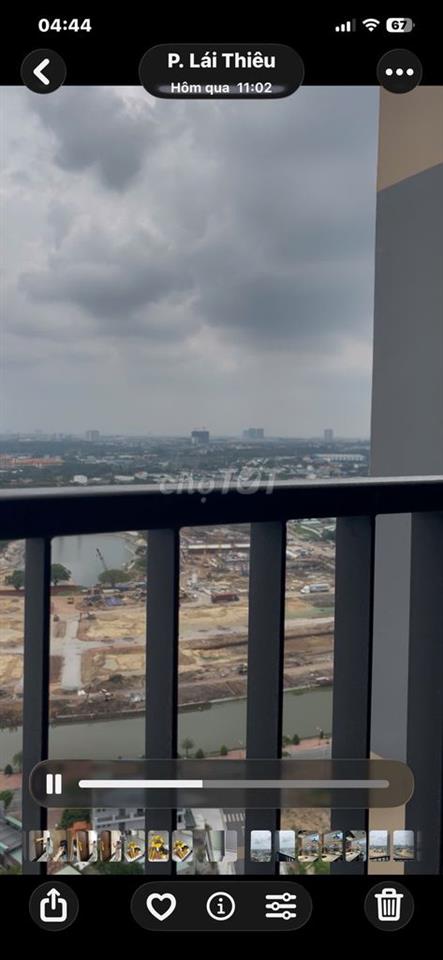 Căn hộ 1PN view hồ gươm xanh đã lắp rèm giàn phơi