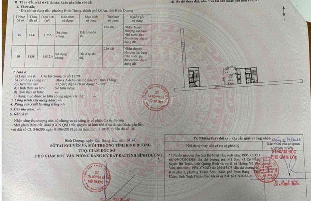 BÁN GẤP CĂN HỘ CHỈ 1 TỶ 650 TRIỆU - SACOM BÌNH THẮNG
