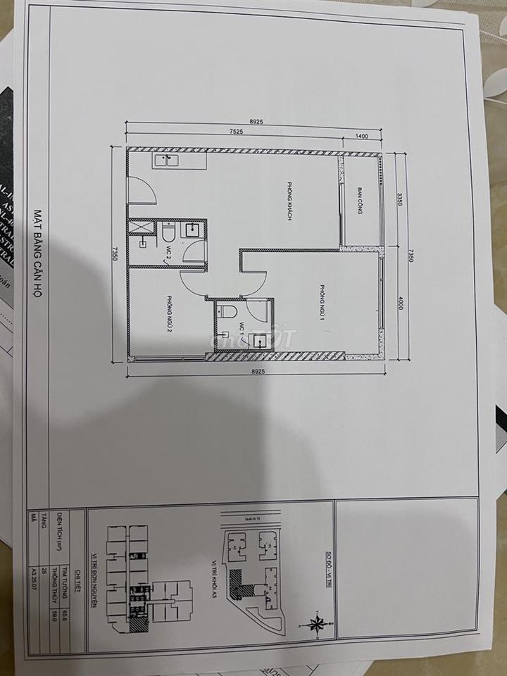 Bán căn 2PN2WC 65,6m2 La Pura