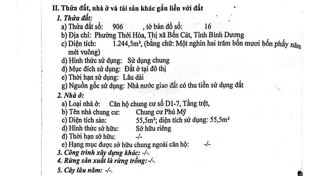 CHÍNH CHỦ CẦN BÁN CĂN HỘ TẦNG TRỆT – CHUNG CƯ PHÚ MỸ – BÌNH DƯƠNG