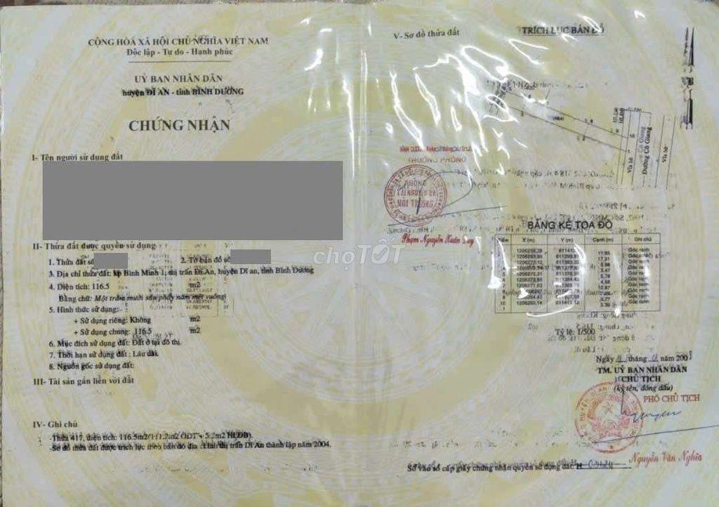 Nhà 130m mặt tiền chợ Dĩ An 1 kinh doanh sầm uất