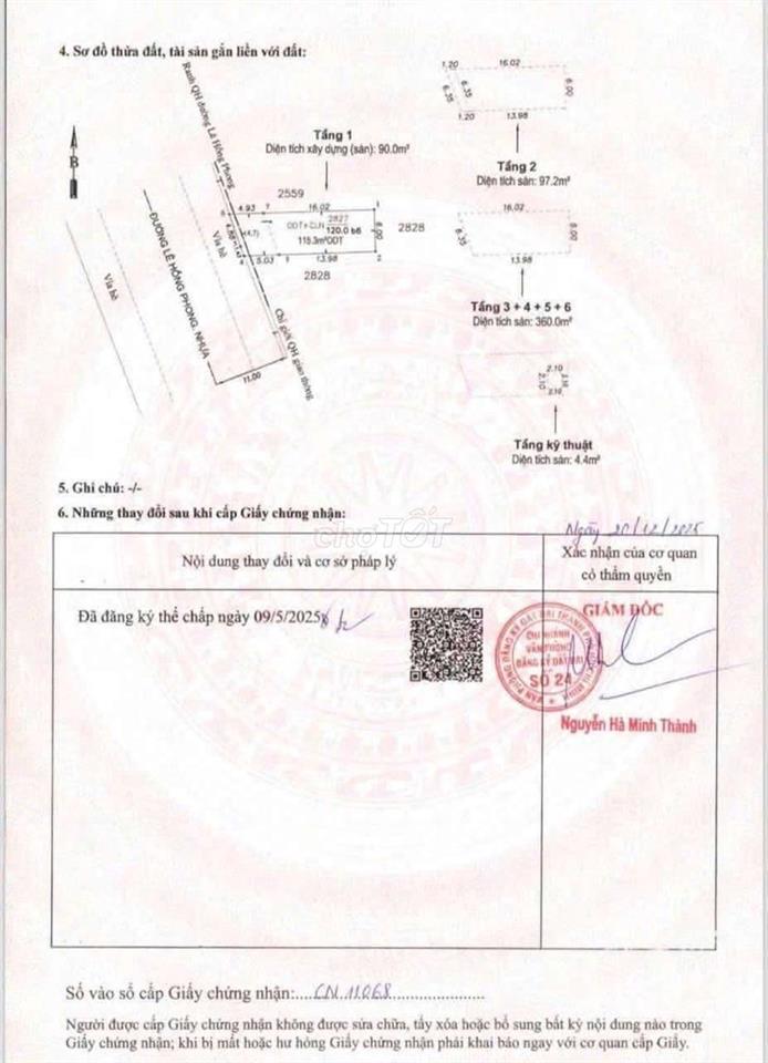 Tòa nhà 6 tầng đường Lê Hồng Phong kinh doanh sầm uất Dĩ An 