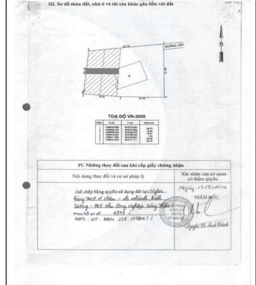 Đất 430m ngang 19m gần chợ Bình An và làng đại học quốc gia TpHCM 