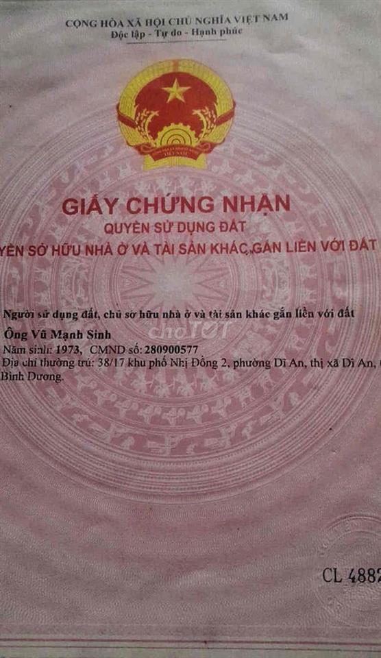 BÁN NHÀ Ở ĐÔNG HOÀ, DĨ AN, TPHCM
