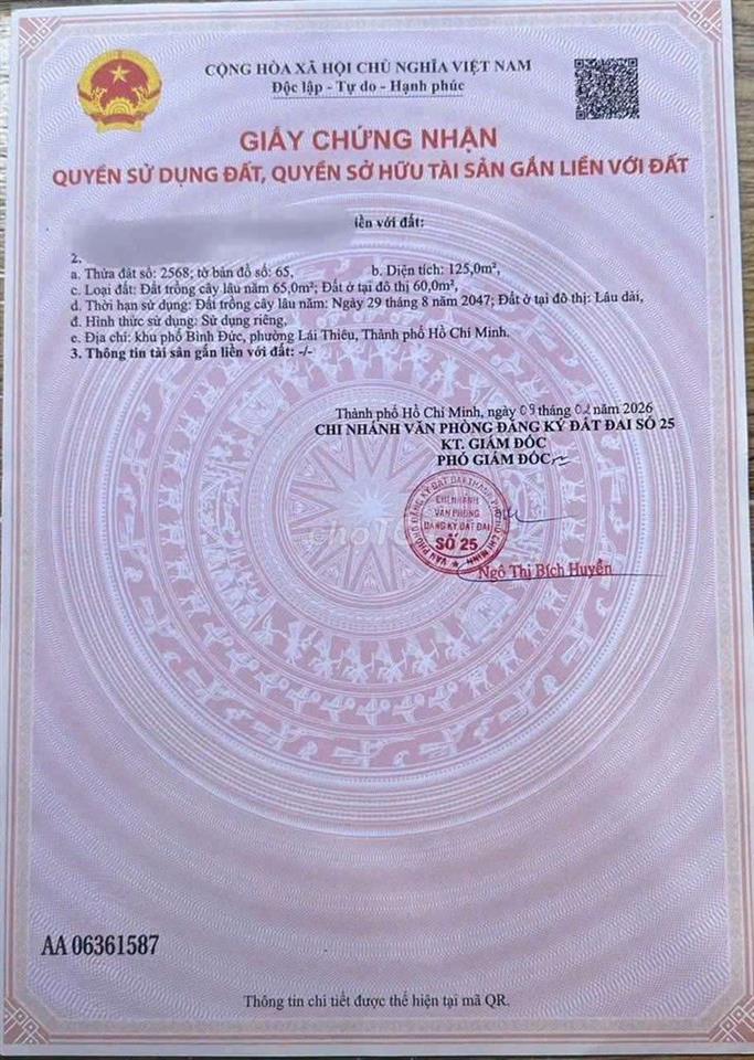 BÁN GẤP ĐẤT BÌNH NHÂM 88 ,LÁI THIÊU ,TP HCM