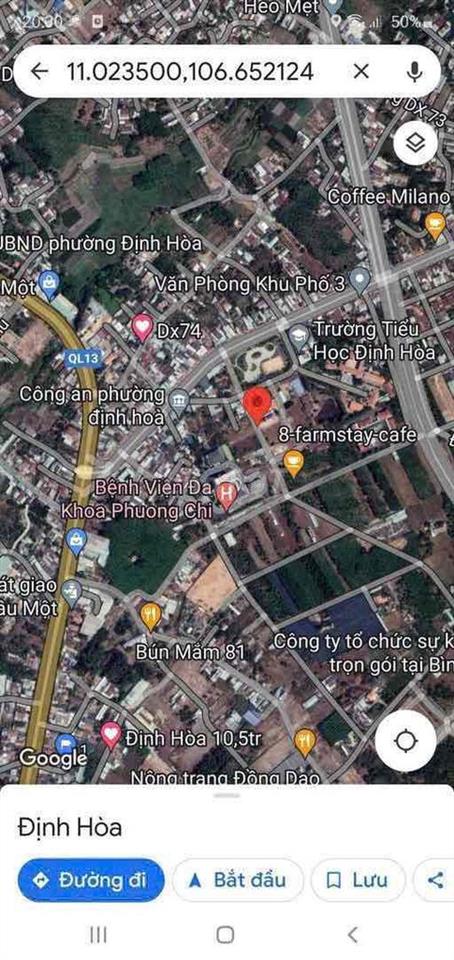 Đất mặt tiền DX80 Định Hoà 11x50m , thổ cư 200m2 gần 2 Bệnh Viện