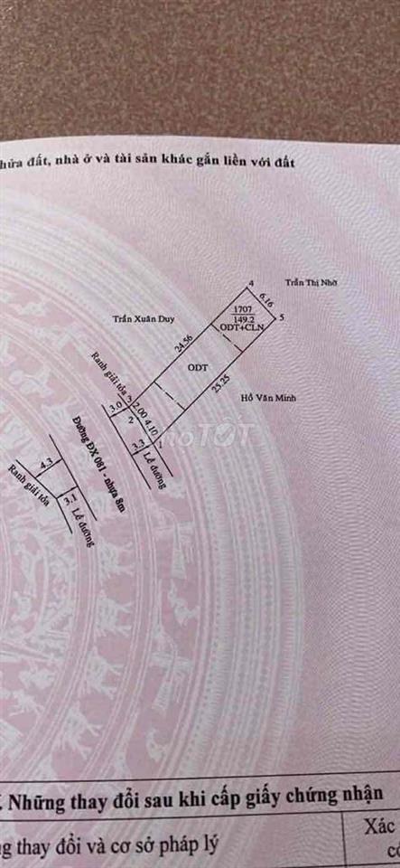 Giảm 400tr bán nhanh đất Mặt tiền Dx81 Định Hoà 6x25m. thổ cư 70m2
