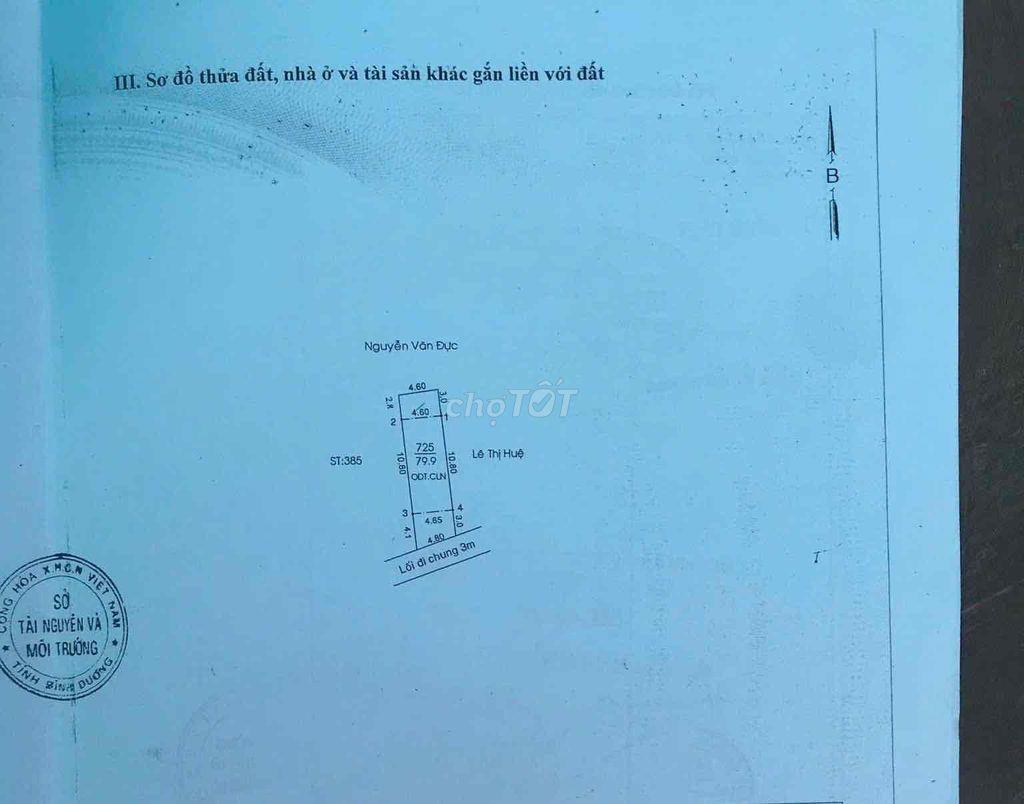 chính chủ bán lô đất trung tâm Phú Lợi
