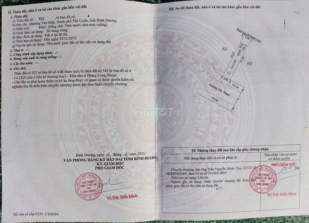 đất shr tân hiệp _ tân uyên 